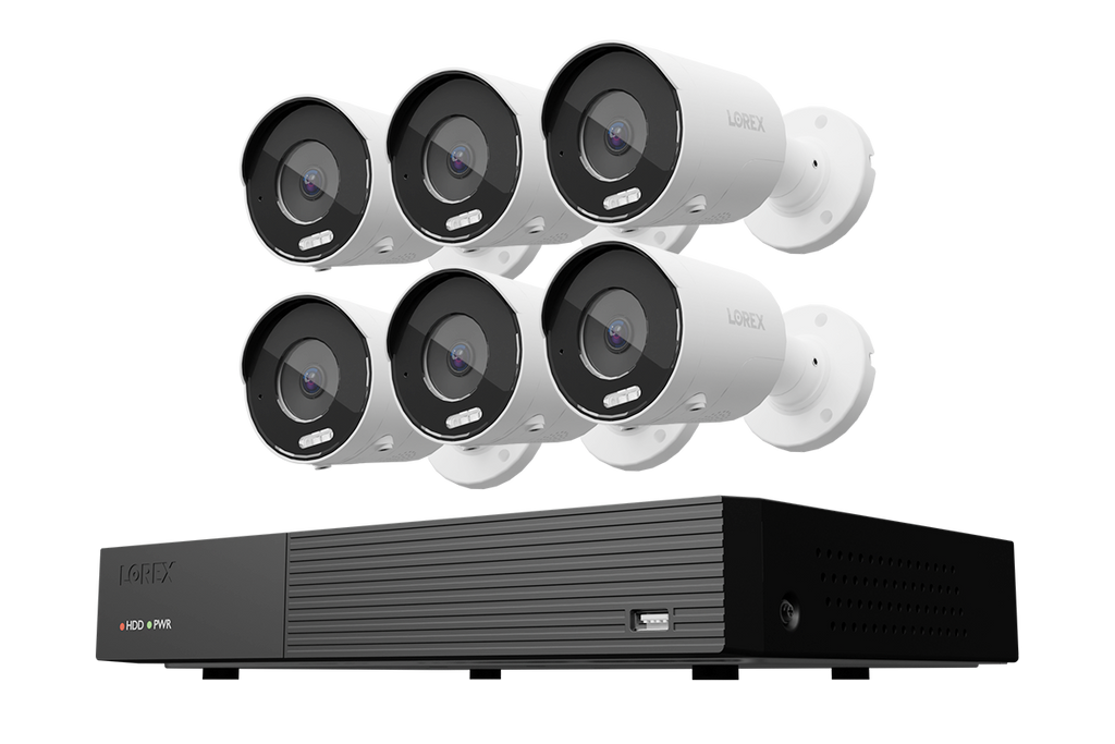 Lorex Connect 4K 8 Camera Capable 1TB Wired NVR System with 4K IP Bullet Security Cameras