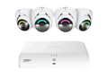 Lorex 4K Fusion 2TB Wired NVR System with Four 4K IP Turret Smart Security Lighting Cameras