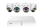 Lorex 4K Fusion 2TB Wired NVR System with Four 4K IP Turret Smart Security Lighting Cameras