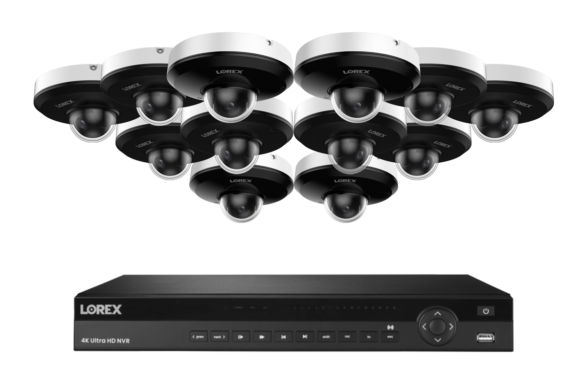 Lorex Elite Series NVR with P2 (4MP) IP Mini PTZ Cameras - 4K 16-Channel 4TB Wired System