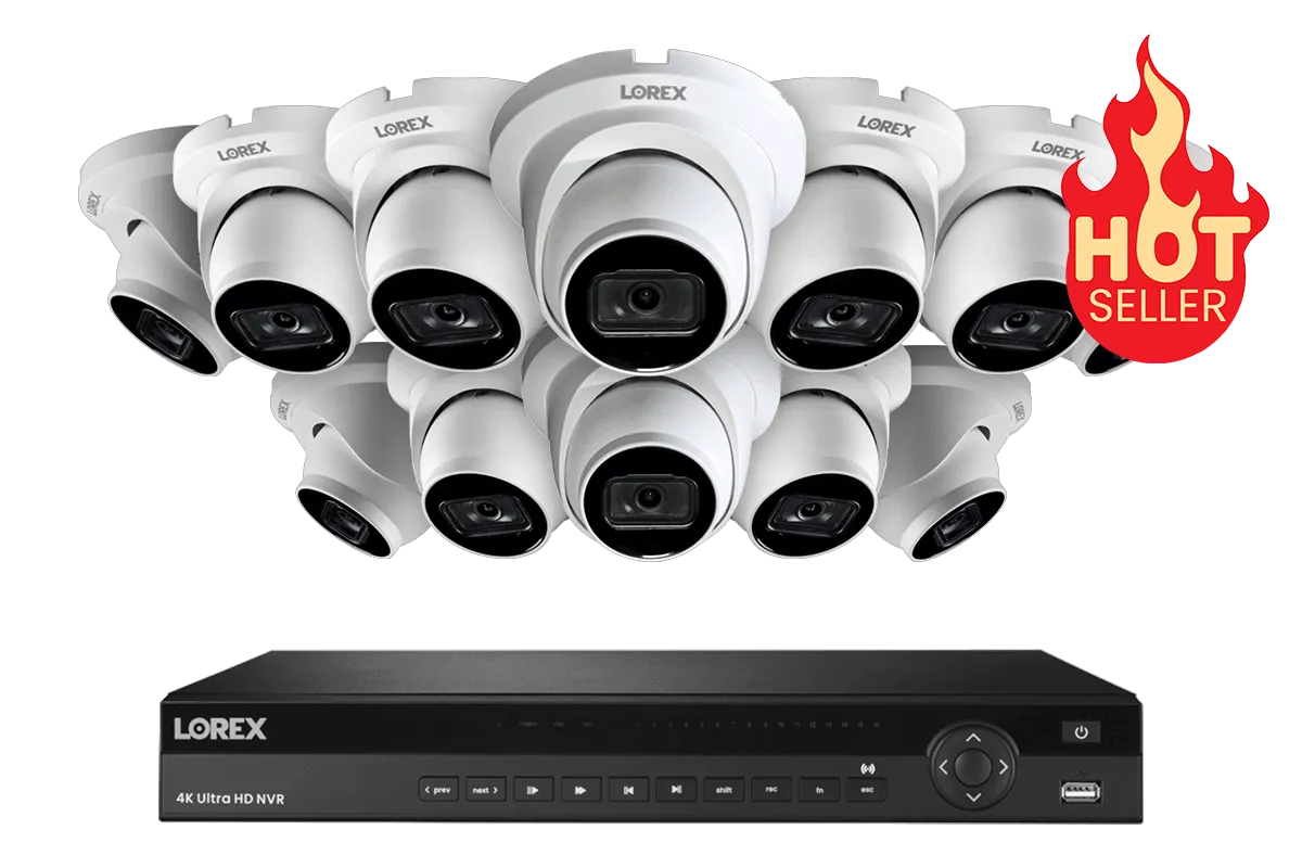 Lorex Elite Series NVR with N3 (Nocturnal Series) IP Dome Cameras - 4K 16-Channel 4TB Wired System