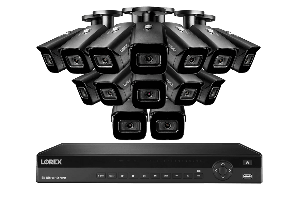 Lorex 4K (16 Camera Capable) 4TB Wired NVR System with Nocturnal 3 Smart IP Bullet Cameras with Listen-In Audio and 30FPS