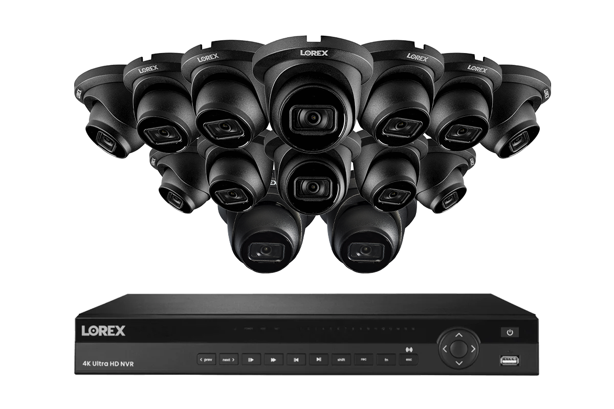 Lorex 4K (16 Camera Capable) 4TB Wired NVR System with Nocturnal 3 Smart IP Dome Cameras with Listen-In Audio and 30FPS