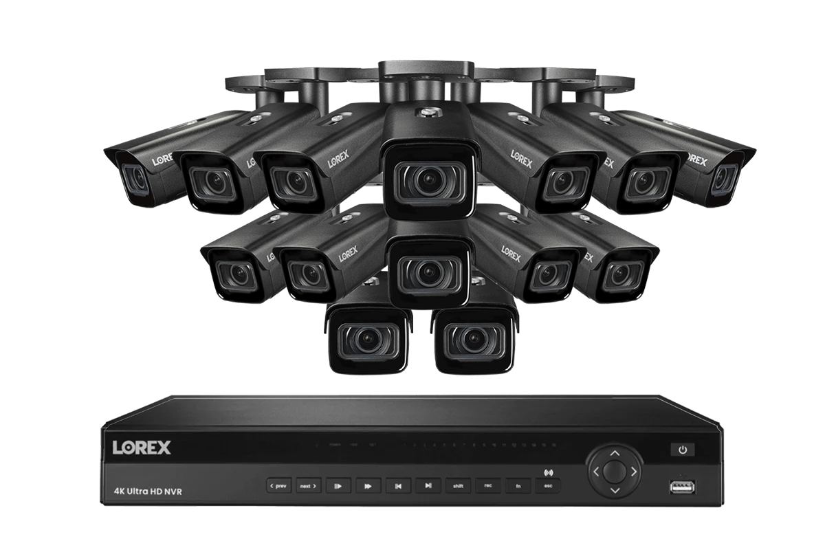Lorex 4K (16 Camera Capable) 4TB Wired NVR System with Nocturnal 3 Smart IP Bullet Cameras with Motorized Varifocal Lens