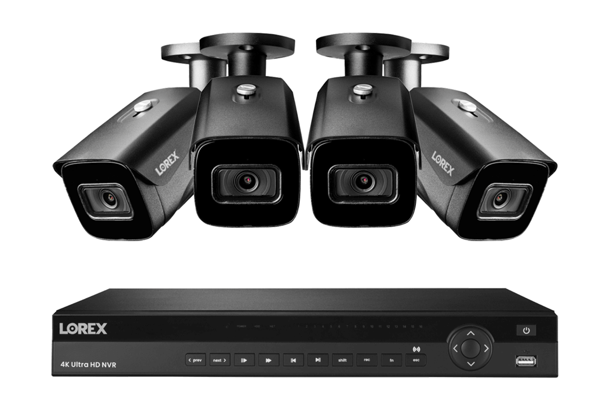 Lorex 4K (16 Camera Capable) 6TB Wired NVR System with Nocturnal 3 Smart IP Bullet Cameras with Listen-In Audio and 30FPS