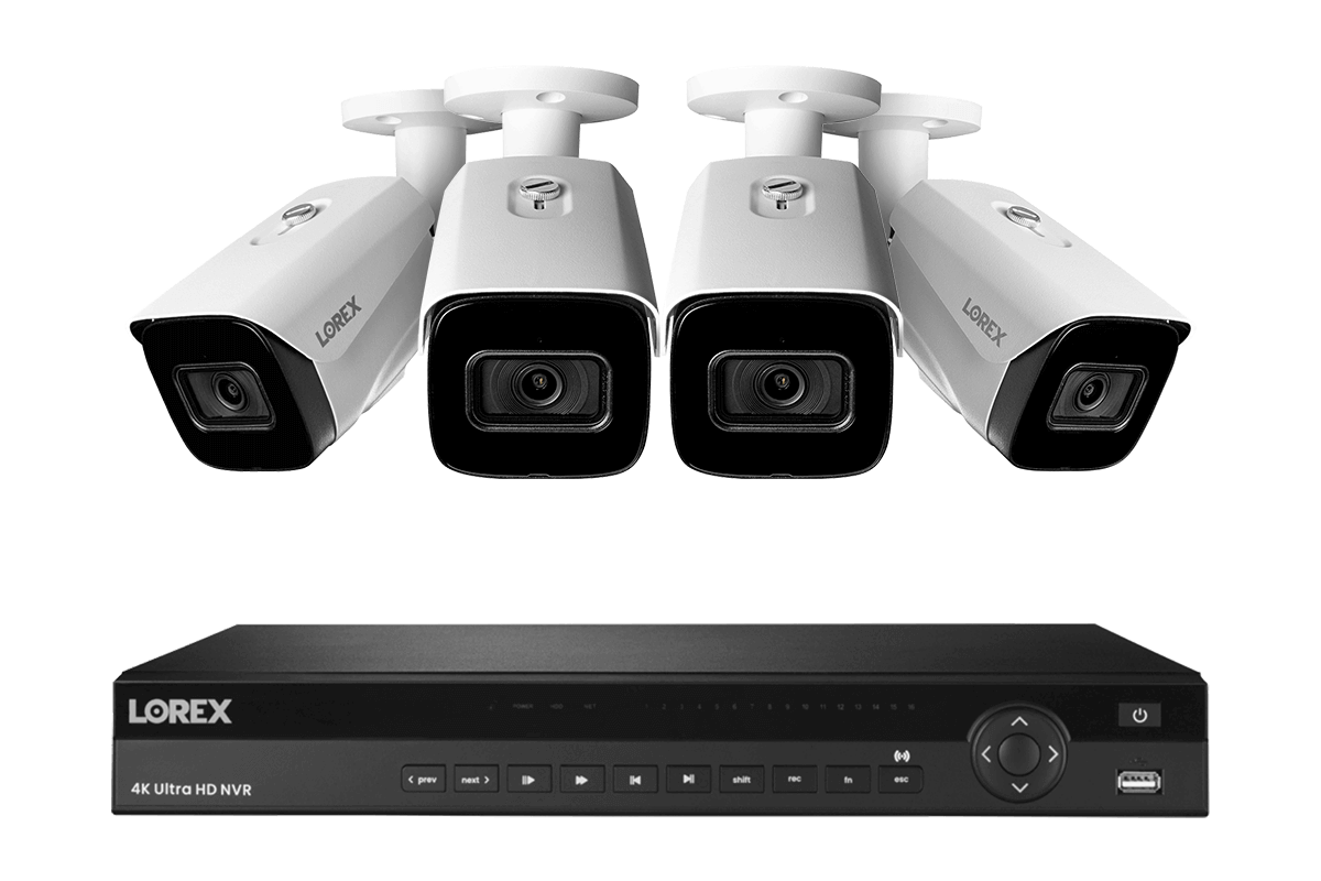 Lorex 4K (16 Camera Capable) 6TB Wired NVR System with Nocturnal 3 Smart IP Bullet Cameras with Listen-In Audio and 30FPS