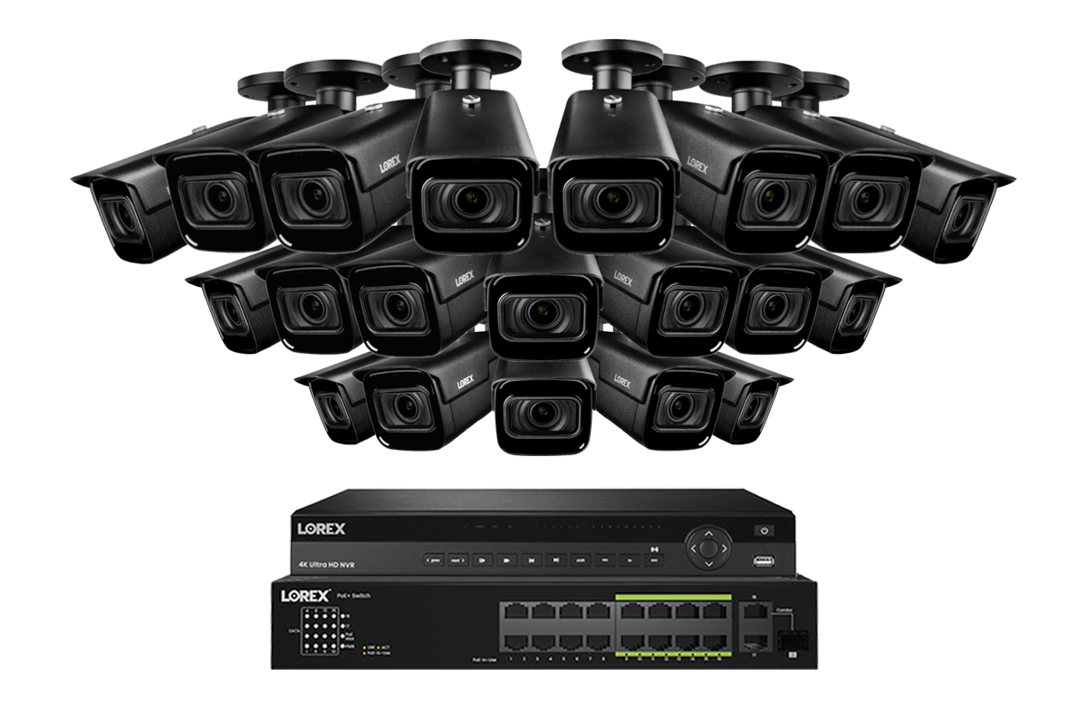Lorex 4K (32 Camera Capable) 6TB Wired NVR System with Nocturnal 3 Smart IP Bullet Cameras with Motorized Varifocal Lens