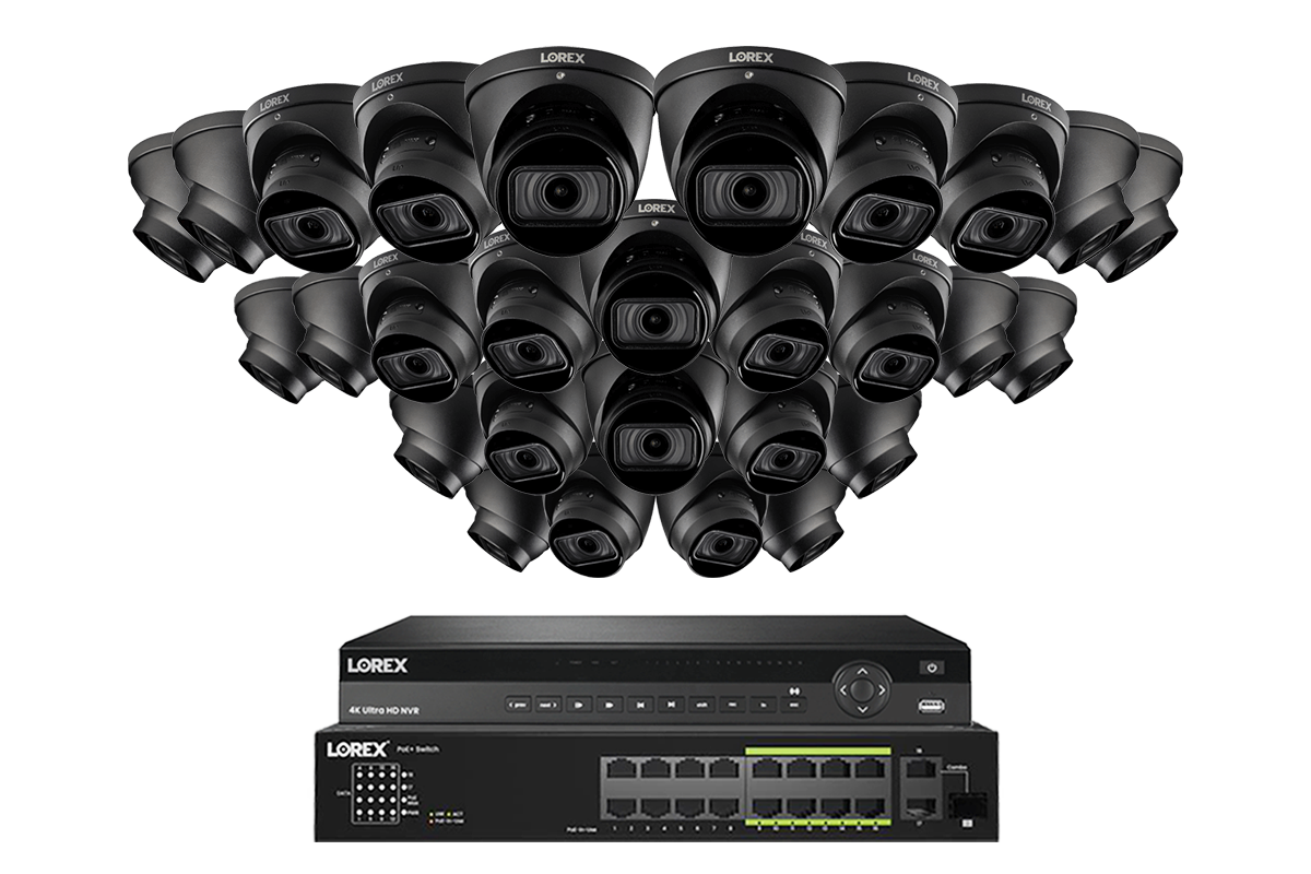 Lorex Elite Series 32-Channel (6TB) 4K IP System with Nocturnal N4 Lite Turret Cameras and PoE Switch