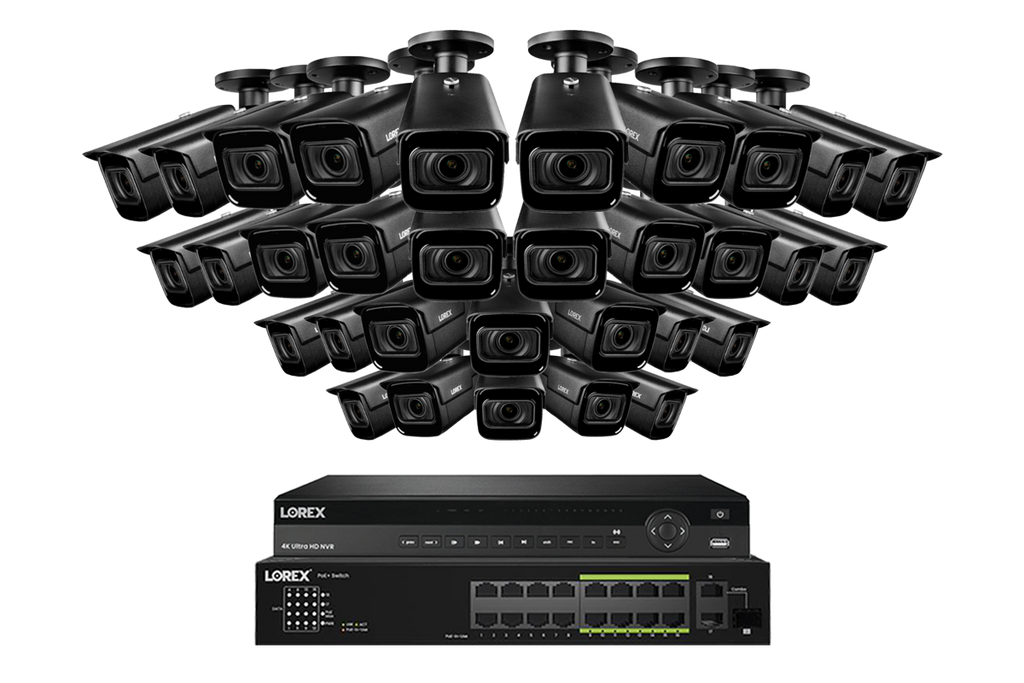 Lorex 4K (32 Camera Capable) 6TB Wired NVR System with Nocturnal 3 Smart IP Bullet Cameras with Motorized Varifocal Lens