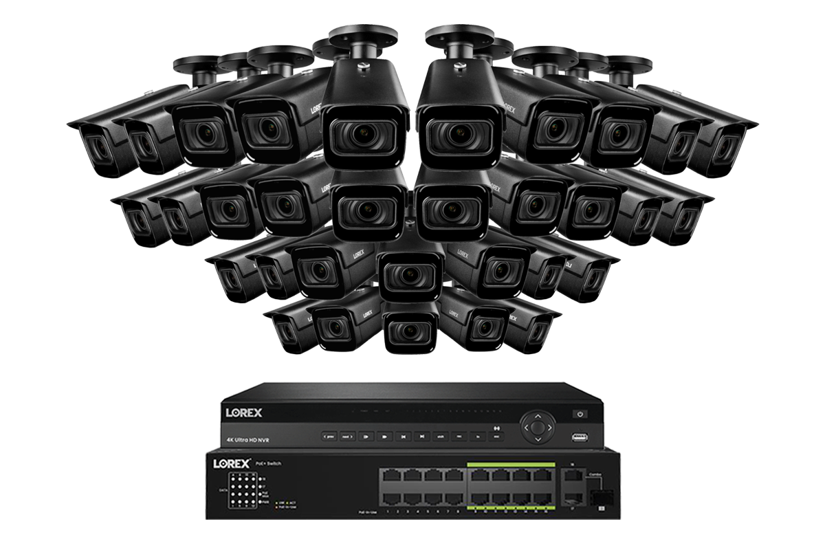 Lorex 4K (32 Camera Capable) 6TB Wired NVR System with Nocturnal 3 Smart IP Bullet Cameras with Motorized Varifocal Lens