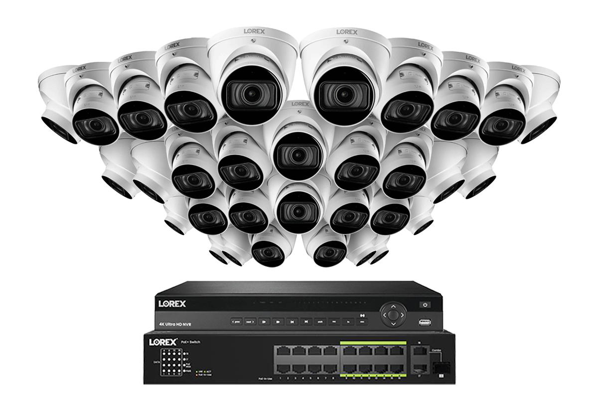 Lorex Elite Series 32-Channel (6TB) 4K IP System with Nocturnal N4 Lite Turret Cameras and PoE Switch