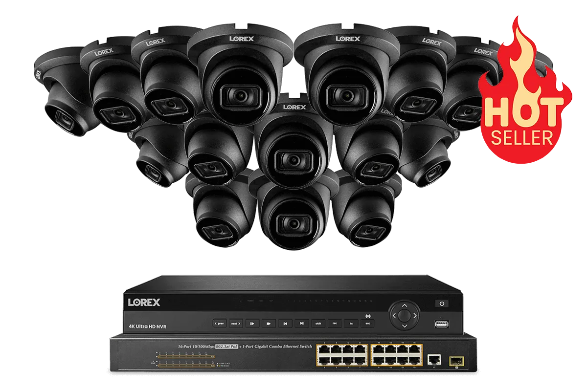 Lorex Elite Series NVR with N3 (Nocturnal Series) IP Dome Cameras - 4K 32-Channel 8TB Wired System