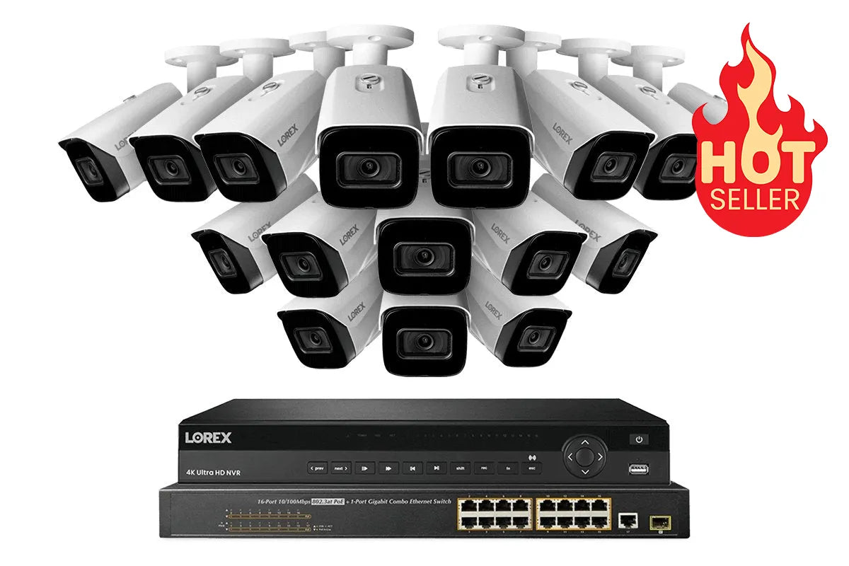 Lorex Elite Series NVR with N3 (Nocturnal Series) IP Bullet Cameras - 4K 32-Channel 8TB Wired System