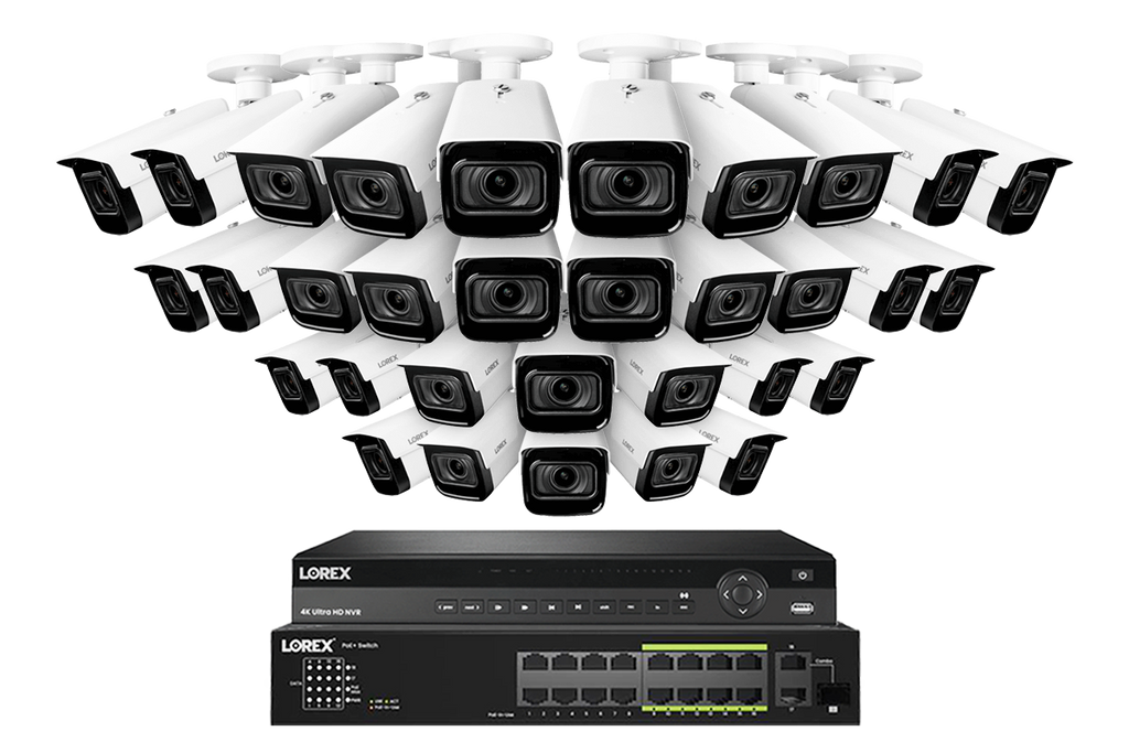 Lorex Elite Series 32-Channel (8TB) 4K IP System with Nocturnal N4 Lite Bullet Cameras and PoE Switch