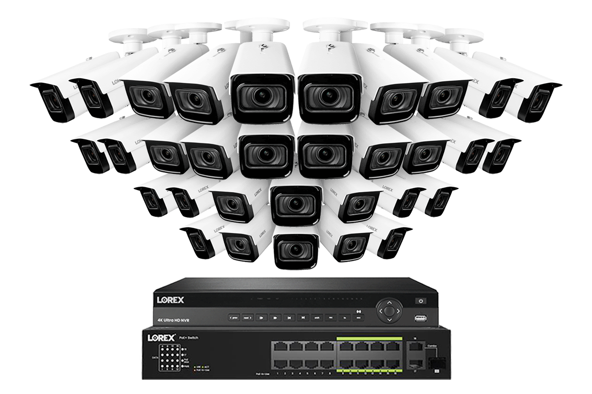 Lorex Elite Series 32-Channel (8TB) 4K IP System with Nocturnal N4 Lite Bullet Cameras and PoE Switch