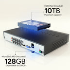 Lorex Connect T Series 1080p 8-Channel Wired DVR System with Four T1 1080p Turret Security Cameras - 128GB