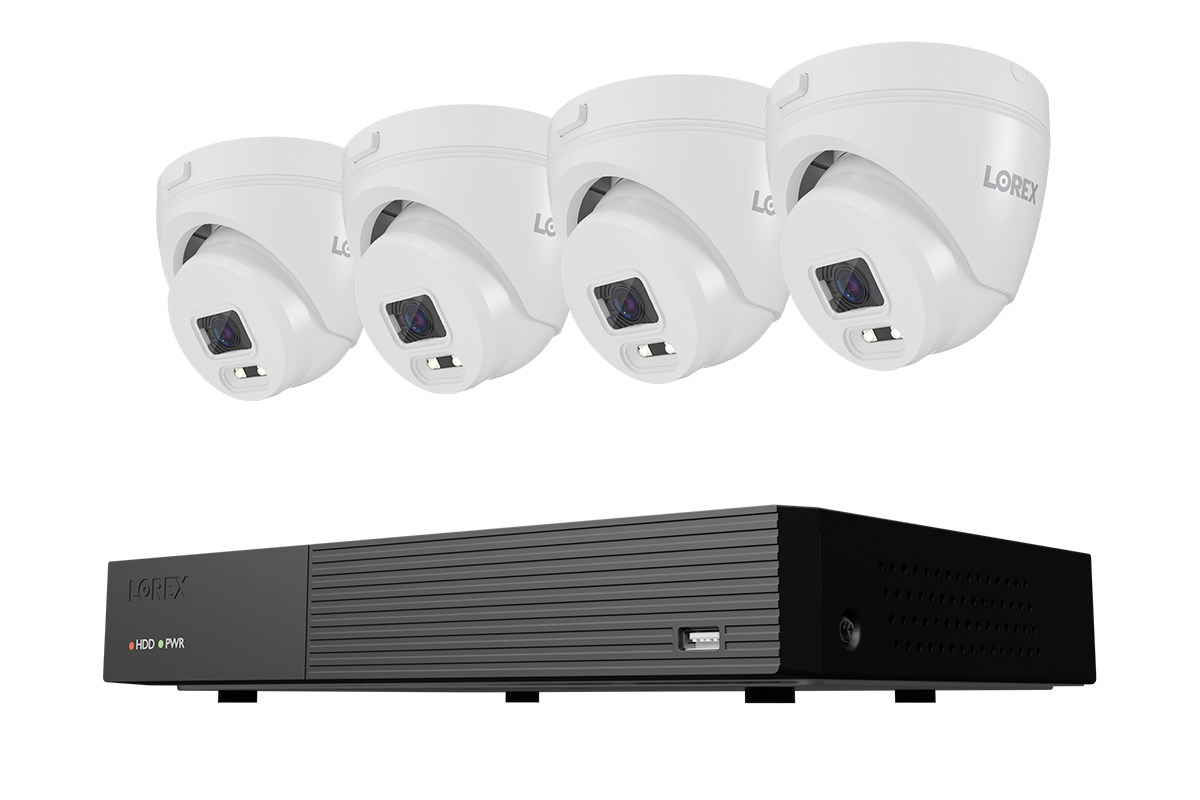 Lorex Connect T Series 1080p 8-Channel Wired DVR System with Four T1 1080p Turret Security Cameras - 128GB