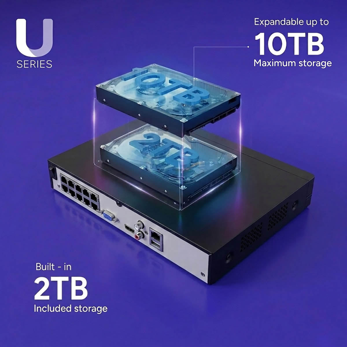 Lorex Connect U Series 4K 8-Channel Wired NVR System with U3 4K PoE Turret Cameras - 2TB