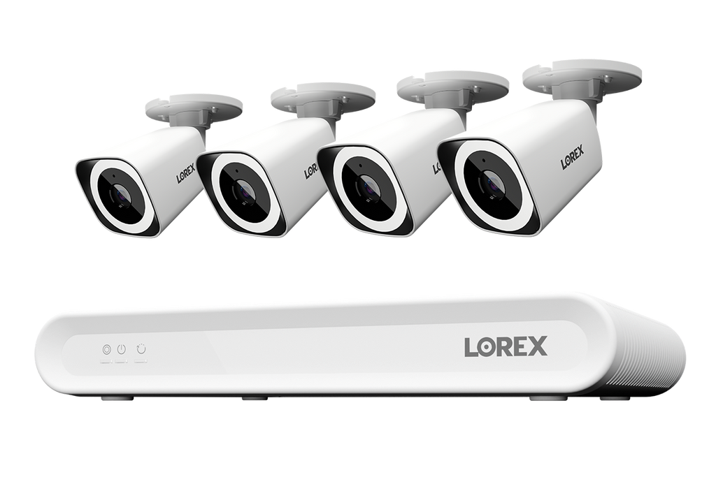 Lorex Connect 4K 8-Channel Wired NVR System with Four 4K IP Bullet Security Cameras - 1TB