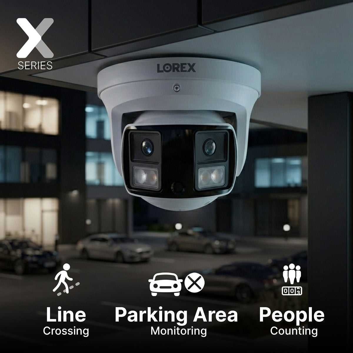 Lorex Connect X3 4K Dual-Lens Turret Camera with 190° Panoramic Covera