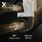 Lorex Connect X Series 2K+ Dual-Lens PTZ Camera with 30× Optical Zoom