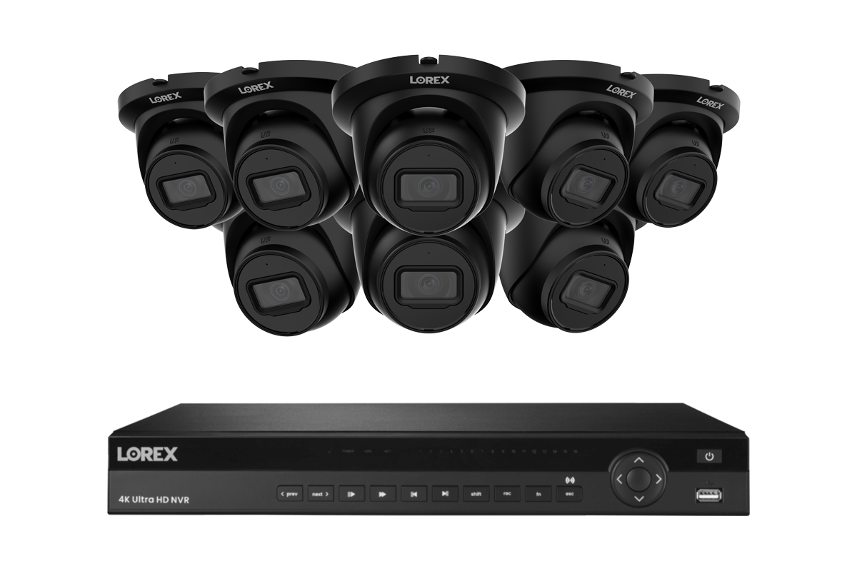 Lorex Fusion Series 4K 16 Camera Capable (Wired or Fusion Wi-Fi) 4TB Wired NVR System with 4MP (2K) A4 IP Turret Cameras - Black 8