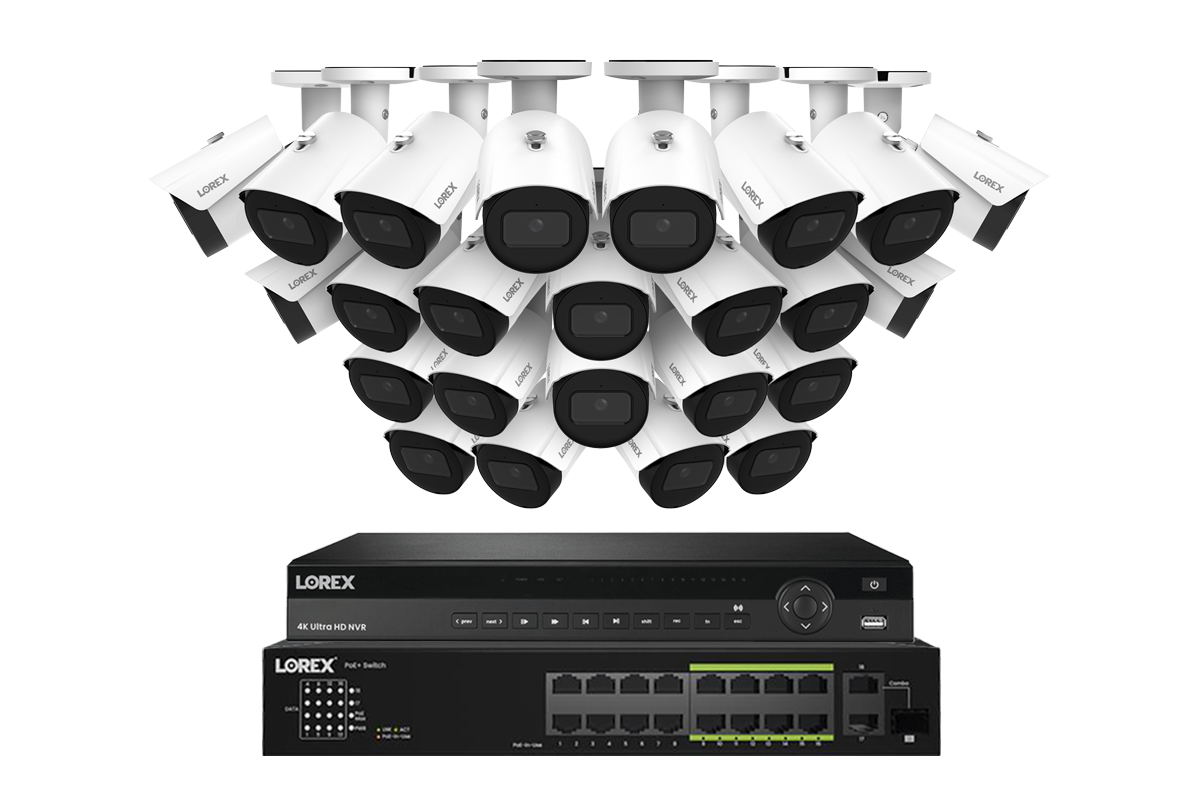 Lorex Elite Series 4K 32 Camera Capable 6TB Wired NVR System with A14 IP Bullet Cameras