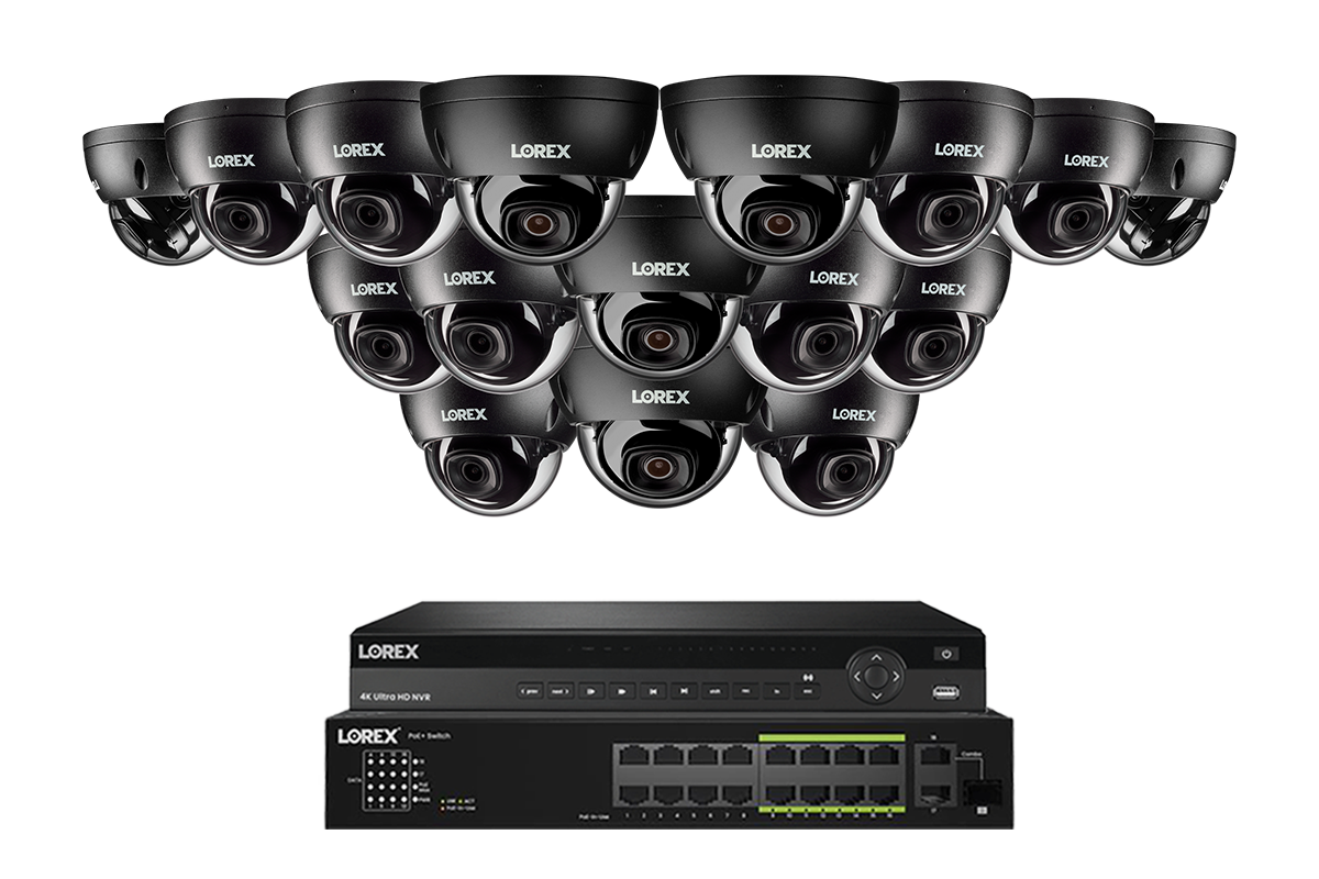 Lorex Elite Series 4K 32 Camera Capable 8TB Wired NVR System with 8MP (4K) A10 IP Dome Cameras