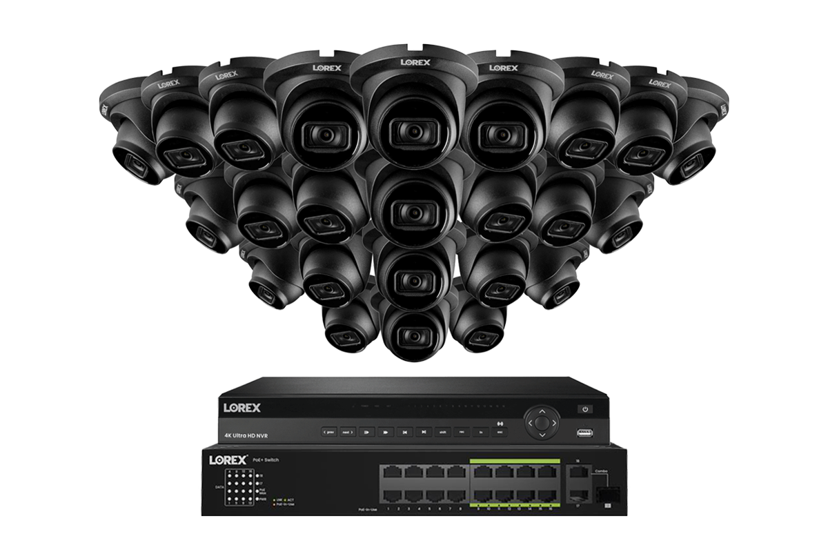 Lorex Elite Series 4K 32 Camera Capable 6TB Wired NVR System with 16 A14 IP Turret Cameras