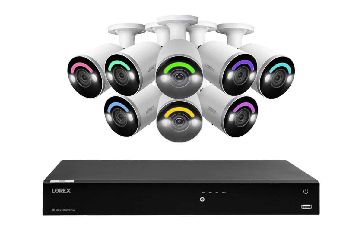 Lorex Fusion Series 4K 16 Camera Capable (Wired or Fusion Wi-Fi) 4TB Wired NVR System with H12 Wired 4K IP Bullet Cameras