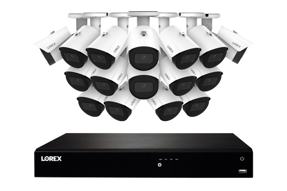 Lorex Fusion Series 4K 16 Camera Capable (Wired or Fusion Wi-Fi) 6TB Wired NVR System with 8 A14 IP Bullet Cameras