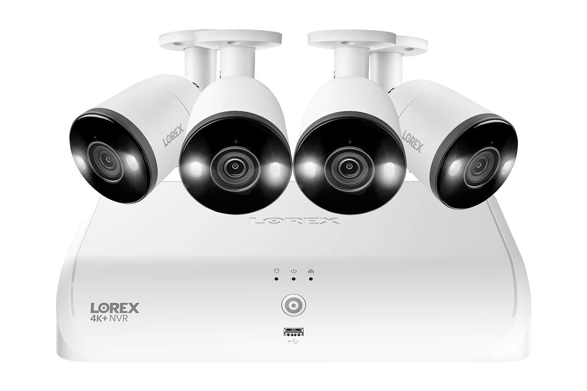 Lorex 4K Fusion Wired System with Four 4K Smart Deterrence Cameras