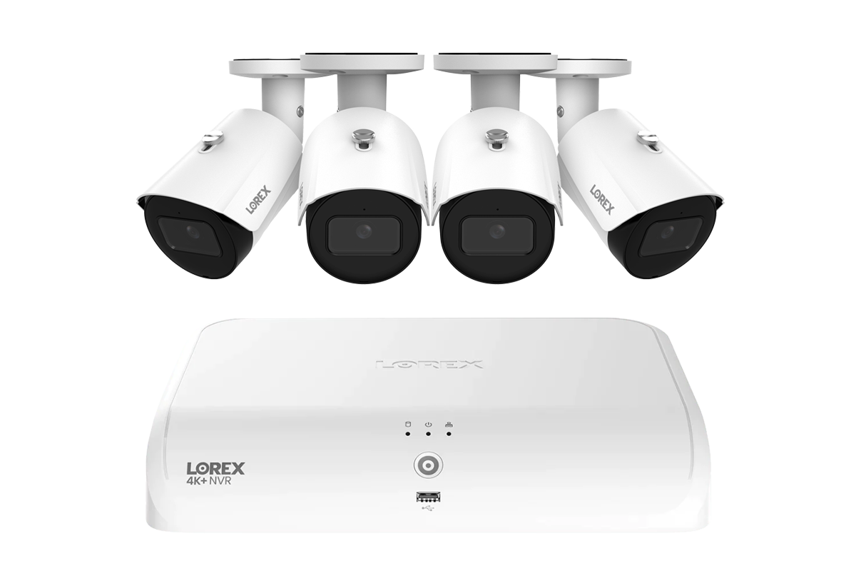 Lorex Fusion NVR with A4 4MP (2K) IP Bullet Cameras - 4K 16-Channel (8 Wired + 8 Wi-Fi Fusion) 2TB Wired System