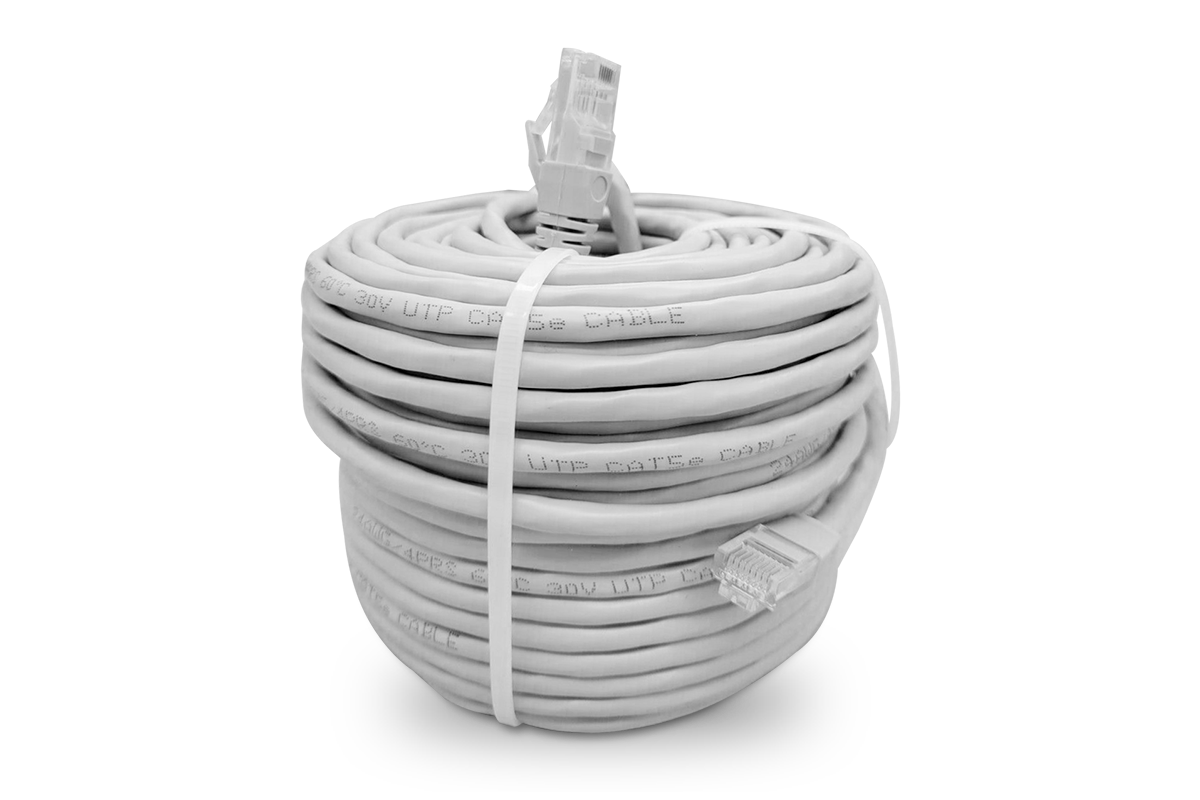 Cat5e Network Ethernet Cable for IP Security Cameras (UL-Rated, 8-pack)