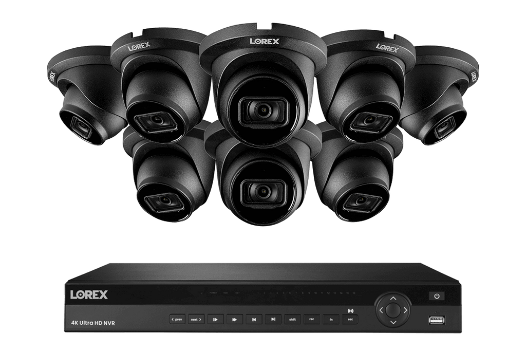 Lorex 4K (16 Camera Capable) 4TB Wired NVR System with Nocturnal 3 Smart IP Dome Cameras with Listen-In Audio and 30FPS
