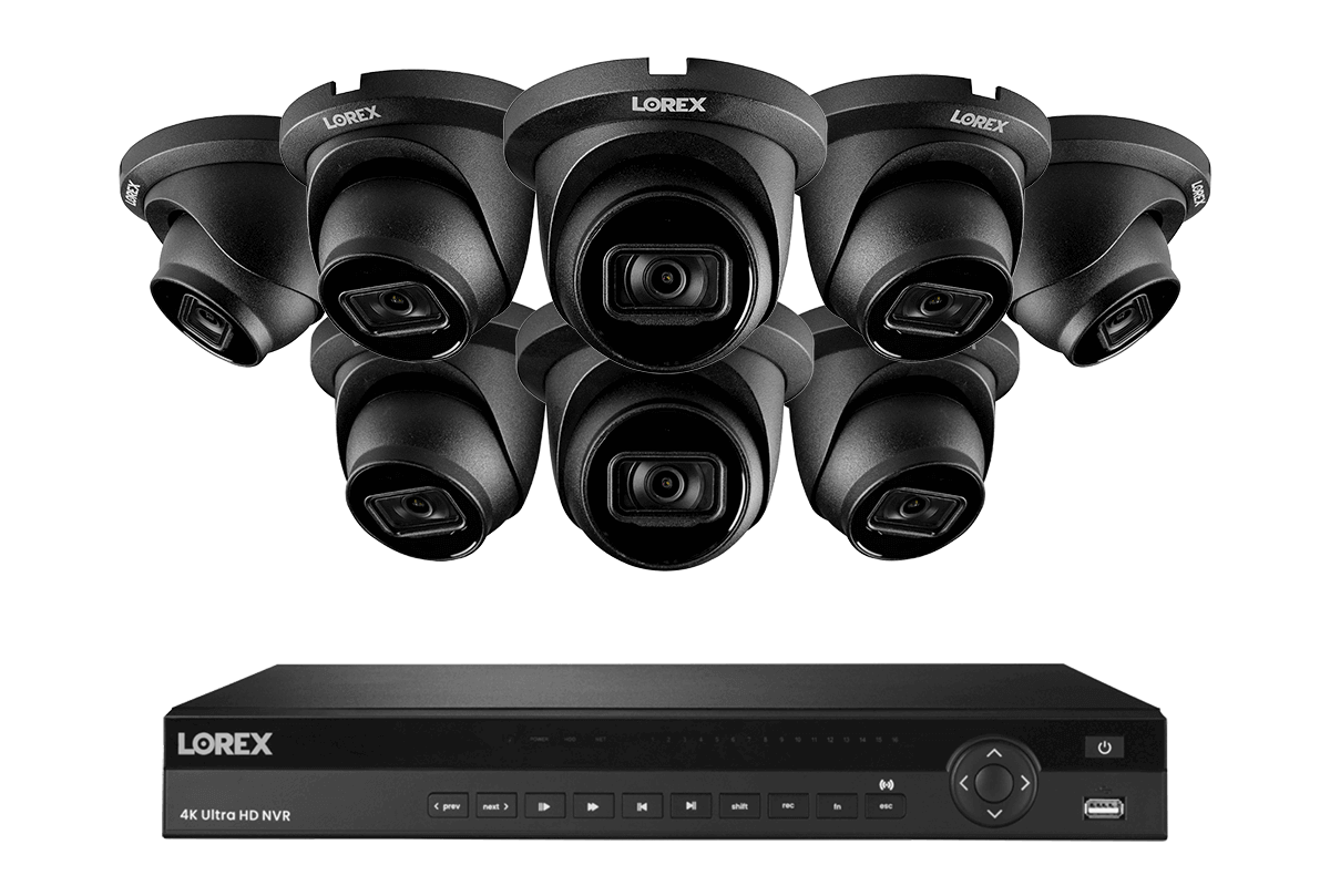 Lorex 4K (16 Camera Capable) 6TB Wired NVR System with Nocturnal 3 Smart IP Dome Cameras with Listen-In Audio and 30FPS