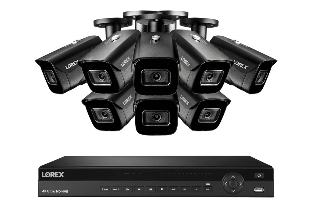 Lorex 4K (16 Camera Capable) 4TB Wired NVR System with Nocturnal 3 Smart IP Bullet Cameras with Listen-In Audio and 30FPS