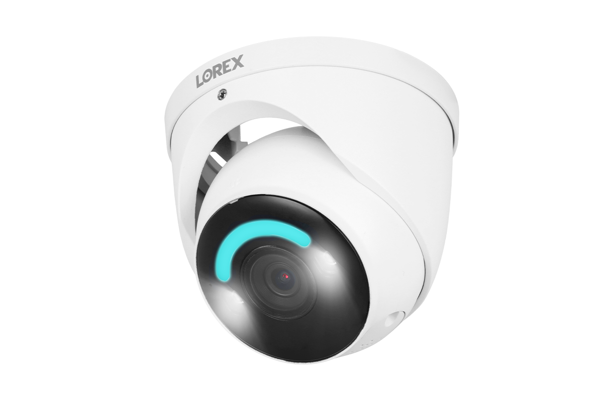 Lorex 4K Smart Security Lighting Deterrence Dome AI PoE IP Wired Camera - White (Single)