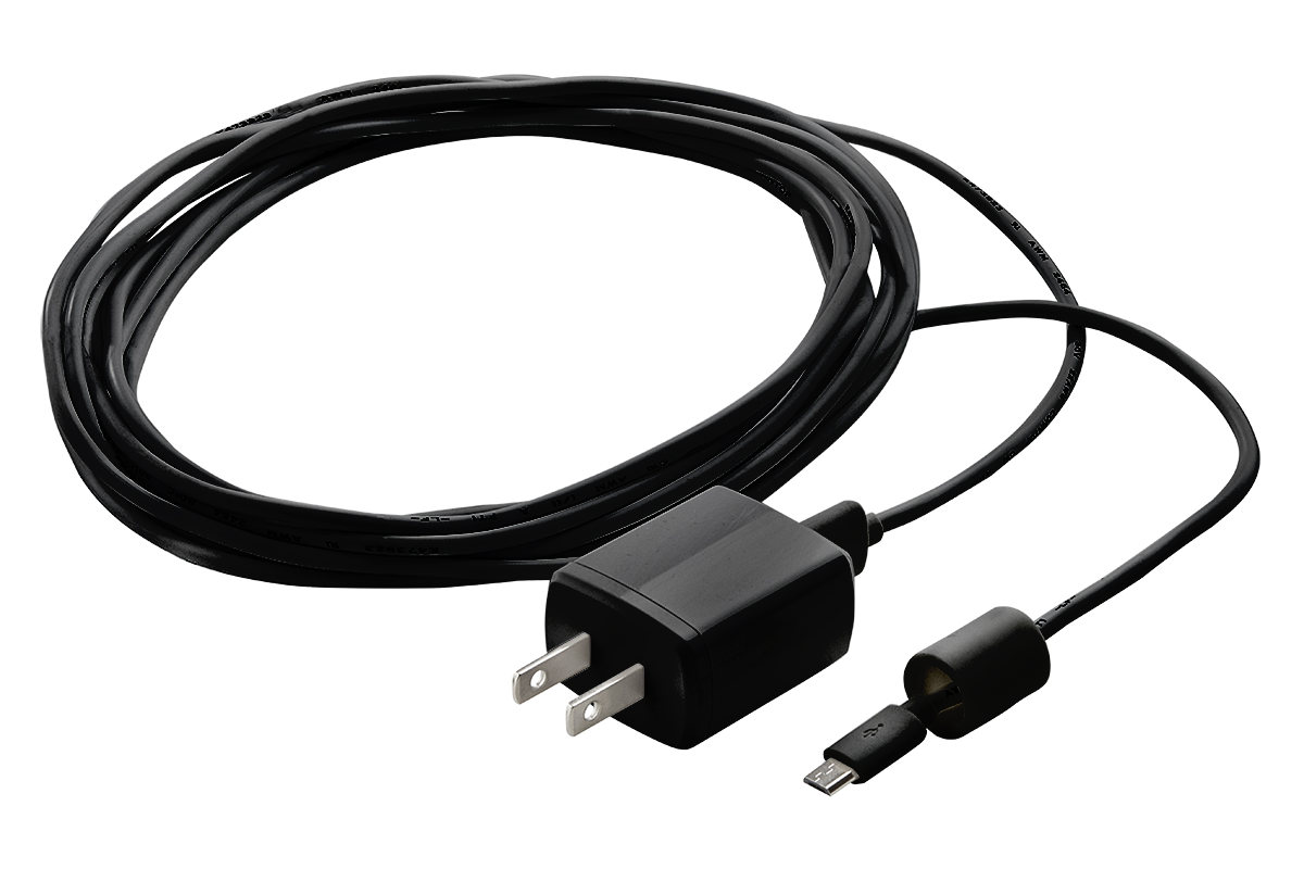 Black Power Adapter for Wire-Free Cameras with Weatherproof Cover - Open Box