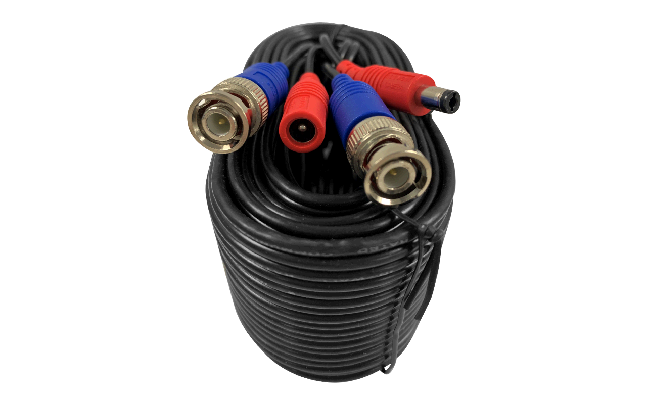60ft (18m) 4K RG59 Power Cable for Analog Cameras