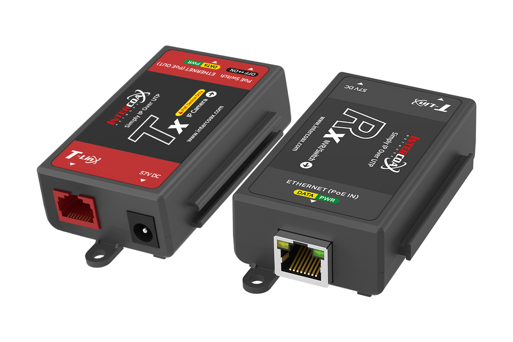 Single Port IP & PoE Cat5e Extender Set (400m/1300ft end-to-end converters)