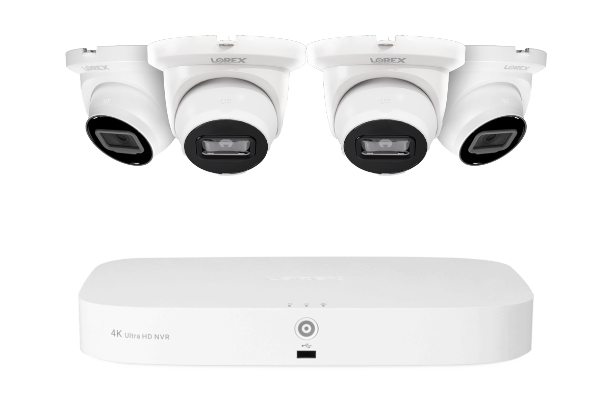 Lorex Fusion Series 4K 16 Camera Capable (8 Wired + 8 Fusion Wi-Fi) 2TB Wired NVR System with 4MP (2K) A4 IP Turret Cameras - White 4