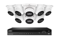 Lorex Fusion Series 4K 16 Camera Capable (Wired or Fusion Wi-Fi) 4TB Wired NVR System with 4MP (2K) A4 IP Turret Cameras- White 8