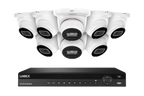 Lorex Fusion Series 4K 16 Camera Capable (Wired or Fusion Wi-Fi) 4TB Wired NVR System with 4MP (2K) A4 IP Turret Cameras- White 8