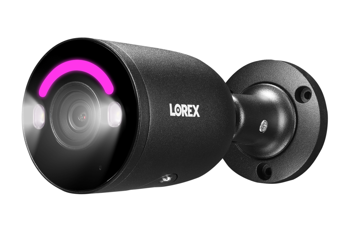 Lorex 4K Smart Security Lighting Deterrence Bullet AI PoE IP Wired Cameras - Black (Single)