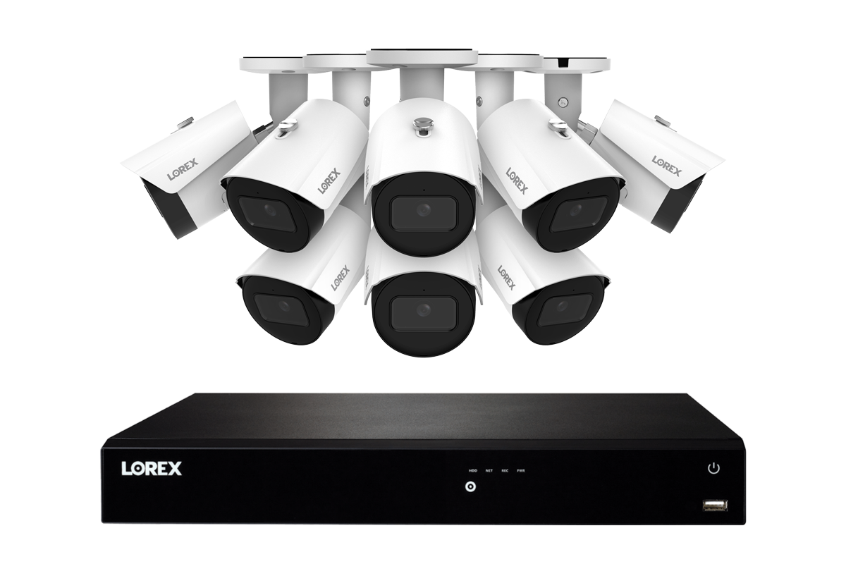 Lorex Fusion NVR with A20 (Aurora Series) IP Bullet Cameras - 4K 16-Channel 4TB Wired System - White 8