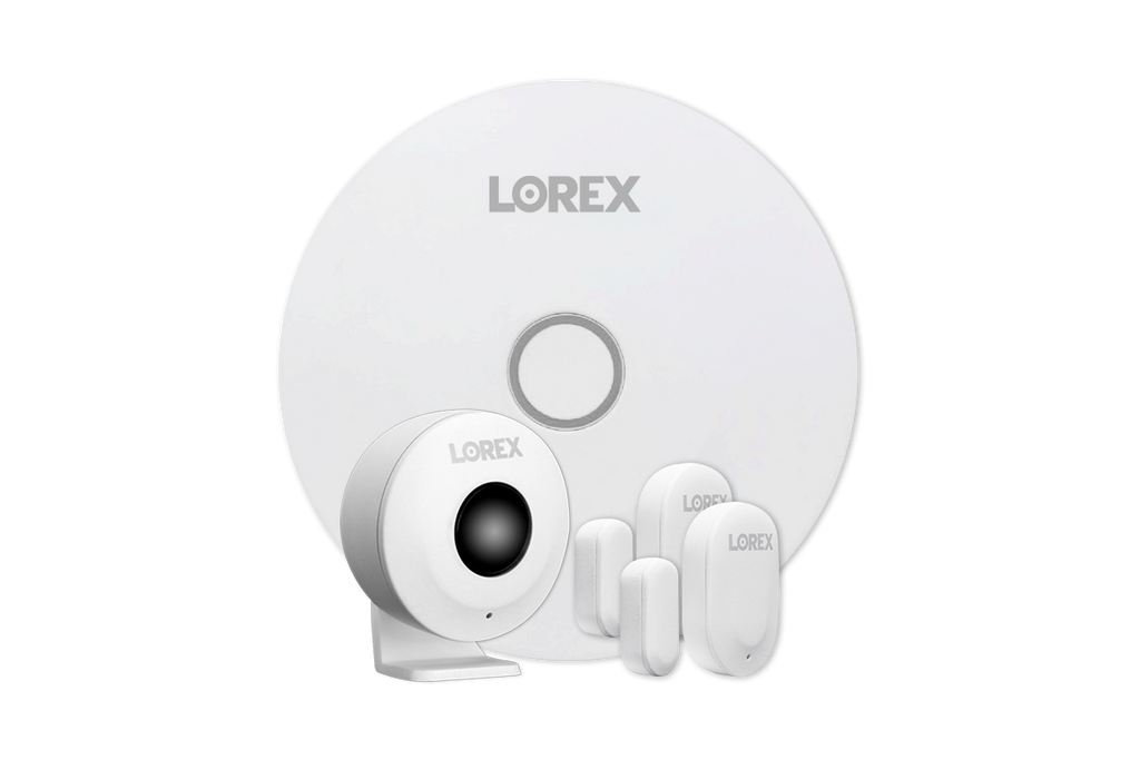 Lorex Fusion 4K 16-channel 2TB Wired NVR System with Eight Deterrence Bullet Wired Cameras plus One 2K Doorbell and One Sensor Kit with Three Sensors