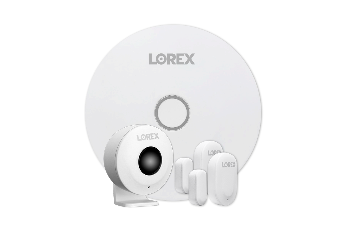 Lorex Fusion 4K 16-channel 2TB Wired NVR System with Eight Deterrence Bullet Wired Cameras plus One 2K Doorbell and One Sensor Kit with Three Sensors