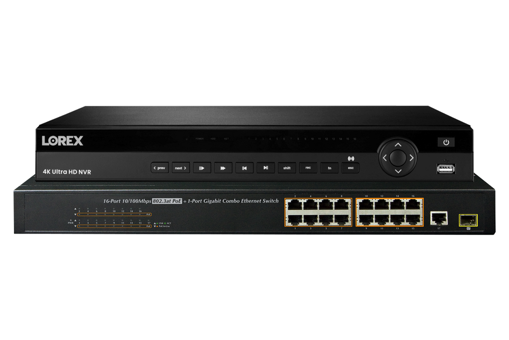 Lorex 4K (32 Camera Capable) 8TB Wired NVR System with Active Deterrence Bullet Security Cameras