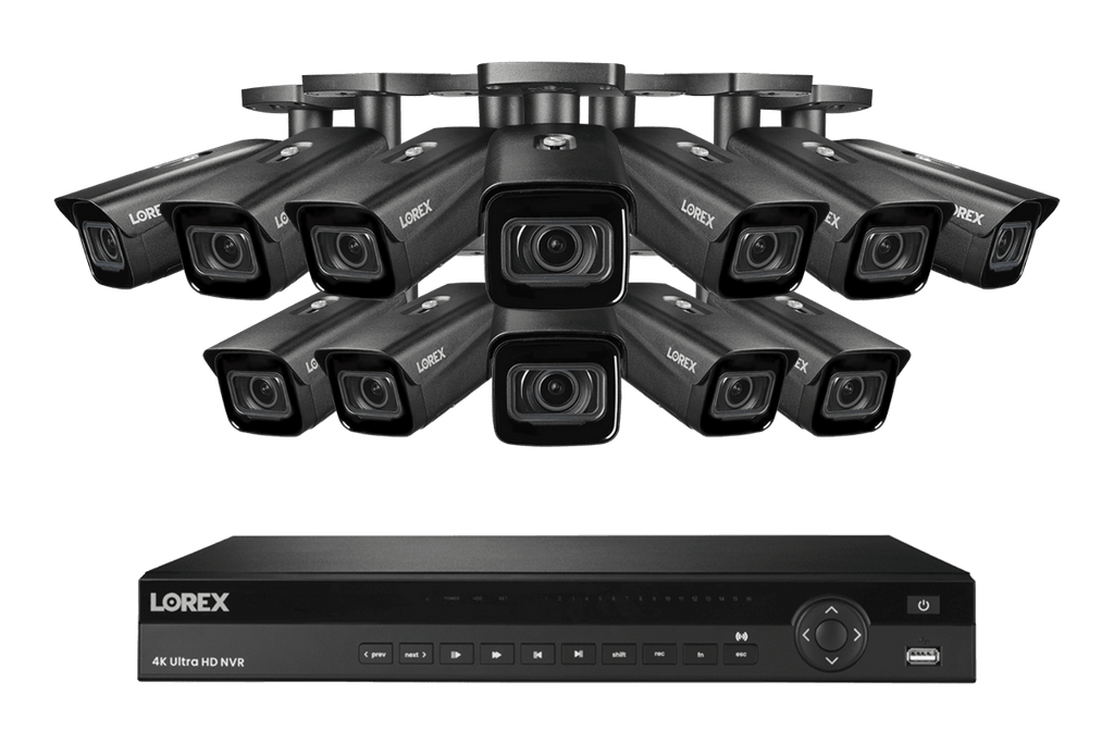 Lorex 4K (16 Camera Capable) 6TB Wired NVR System with Nocturnal 3 Smart IP Bullet Cameras with Motorized Varifocal Lens